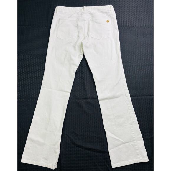 Authentic Classic Tory Burch Women's White Denim Straight Leg Jeans Size EUR 29 - Picture 2 of 4